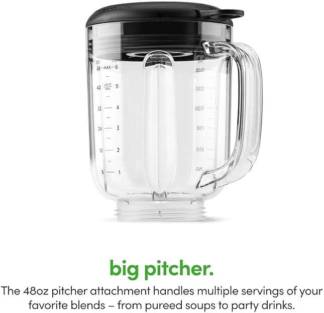 Magic Bullet® Combo Blender, 600W, 48oz Pitcher, 16oz Cup with To-Go Lid, Easy Cleaning, Cross Blade, for Smoothies, Sauces, Shakes, Salsa, Hot Blends, Silver, MBF50200 - Image 7