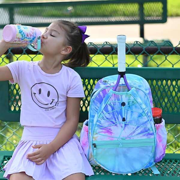 Choco Mocha Kids Tennis Bag, 16 Inch Youth & Junior Tennis Backpack with Shoe Compartment, Holds 2 Rackets (21–23 Inch) - Image 6