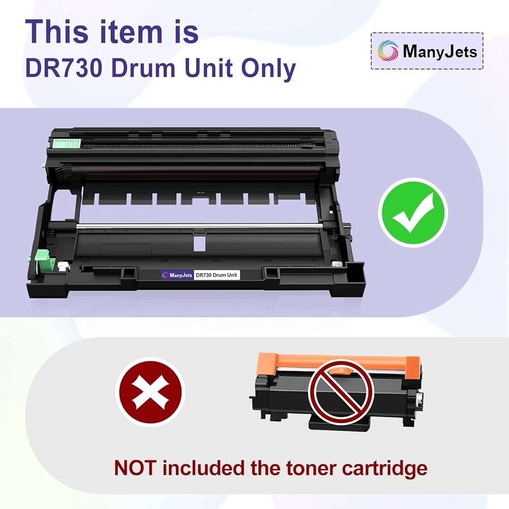 ManyJets DR730 Drum Unit - Compatible for Brother DR730 DR-730 DR760 DR-760 Drum - for HL-L2370DW HL-L2395DW MFC-L2710DW MFC-L2750DW DCP-L2550DW MFC-L2690DW MFC-L2730DW Printer(Not Toner,2-Pack) - Image 4