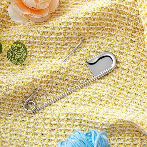 Juexica 10 Pcs 5 Inch Large Safety Pins, Giant Heavy Duty Stainless Steel Extra Large Safety Pins, Oversized for Fashion, Laundry, Sewing, Quilting, Blankets, Diaper, Crafts, Decor (Silver) - Image 6