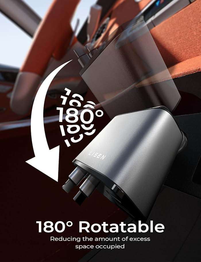 LISEN Retractable Car Charger, Gifts for Men Women, 84W Car Adapter USB C Fast Charger for iPhone, Travel Essentials Car Accessories for Men Women Gifts for iPhone 17 16 15 14 13 12 11 X Samsung S26 - Image 8