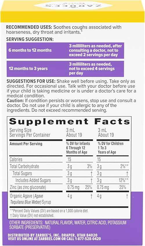 Motrin and Zarbee’s Essentials for Infants Infants' Concentrated Liquid Medicine Drops with Ibuprofen and Zarbee's Baby Coughⱡ Syrup + Immune with Organic Agave + Zinc - Image 11