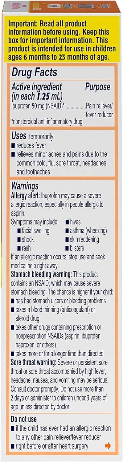 Motrin and Zarbee’s Essentials for Infants Infants' Concentrated Liquid Medicine Drops with Ibuprofen and Zarbee's Baby Coughⱡ Syrup + Immune with Organic Agave + Zinc - Image 8