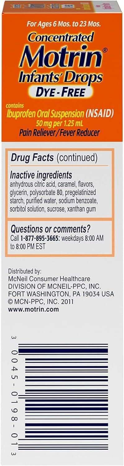 Motrin and Zarbee’s Essentials for Infants Infants' Concentrated Liquid Medicine Drops with Ibuprofen and Zarbee's Baby Coughⱡ Syrup + Immune with Organic Agave + Zinc - Image 10