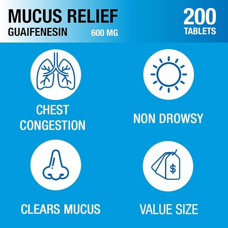Puregen Labs Mucus Relief 12 Hour Extended Release Guaifenesin 600mg High Potency | Value Size 200 Count | Chest Congestion Expectorant 600 mg Tablets - Image 3