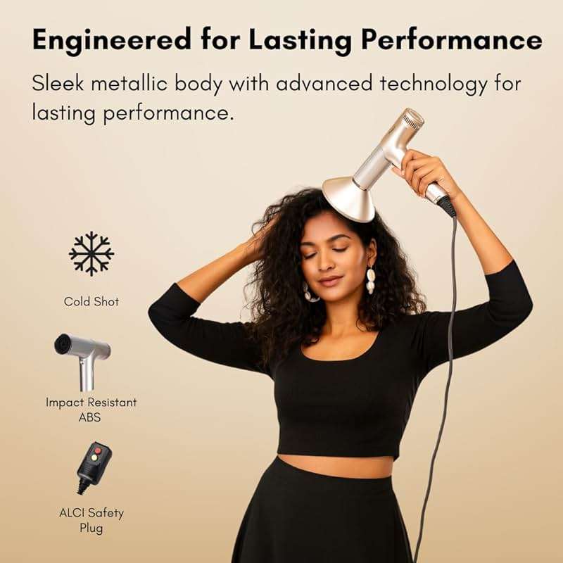getvayu Hypersonic Hair Dryer | 110,000 RPM High-Speed Ionic Blow Dryer with 500 Million Negative Ions | No Heat Damage, Low Noise, 5 Attachments for All Hair Types - Image 5
