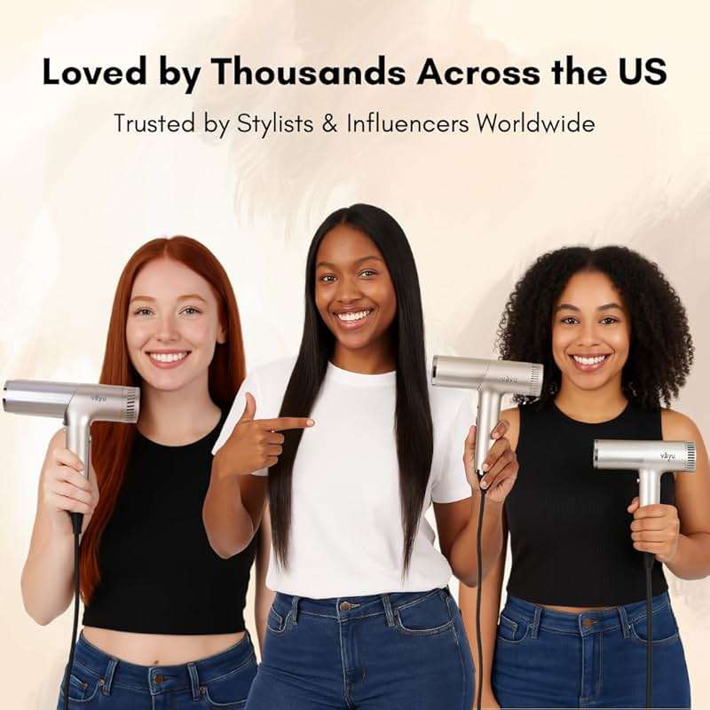 getvayu Hypersonic Hair Dryer | 110,000 RPM High-Speed Ionic Blow Dryer with 500 Million Negative Ions | No Heat Damage, Low Noise, 5 Attachments for All Hair Types - Image 7