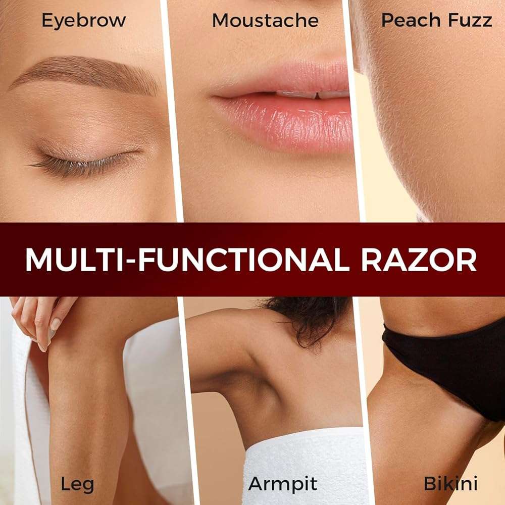 ZOMCHI Eyebrow Razor and Face Razor for Women and Men, Reusable Metal Handle with 11 Refill Blades, Dermaplane Razor with Protective Silicone Cap, Eyebrow Hair Trimmer - Polished Silver - Image 7