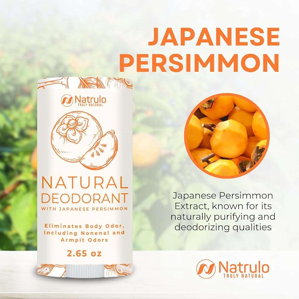 Persimmon Deodorant – All-Natural Whole Body Deodorant for Women and Men – Japanese Persimmon Extract Helps to Eliminate Body Odor – Aluminum Free, Long Lasting, Made in USA - Image 4
