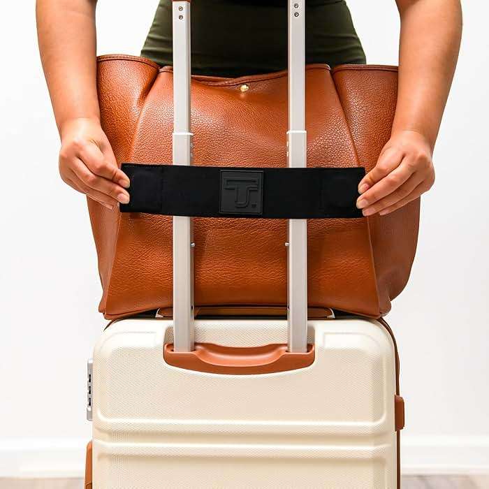 Trolley Strap Carryon Luggage Strap Over Suitcase Handle for Attaching Carryon Bag Travel Accessories TSA Approved Carry-On Add a Bag Belt Sleeve for A Tote Backpack Purse (Black on Black) - Image 9