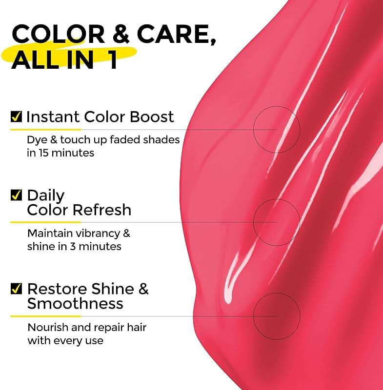 COLORLOMO Color Depositing Conditioner, Semi Permanent Hair Color for Bleached, Highlighted & Color-Treated Hair, Hydrating Formula with Shea Butter & Almond Oil, 6oz-Pink - Image 2