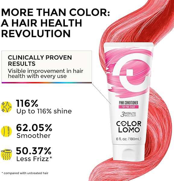 COLORLOMO Color Depositing Conditioner, Semi Permanent Hair Color for Bleached, Highlighted & Color-Treated Hair, Hydrating Formula with Shea Butter & Almond Oil, 6oz-Pink - Image 5