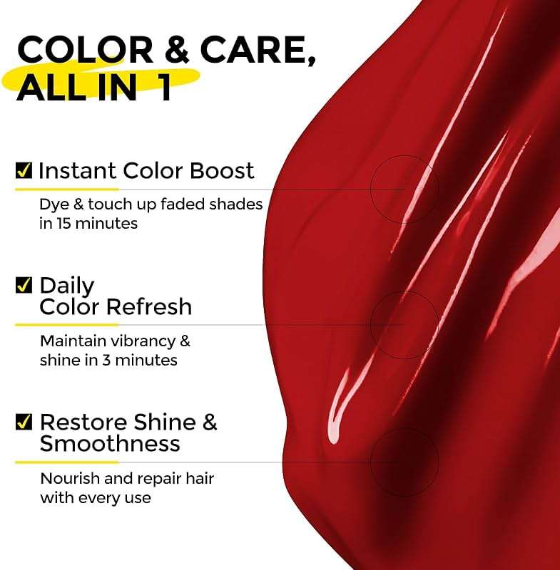 COLORLOMO Color Depositing Conditioner, Semi Permanent Hair Color for Bleached, Highlighted & Color-Treated Hair, Hydrating Formula with Shea Butter & Almond Oil, 6oz-Red - Image 2