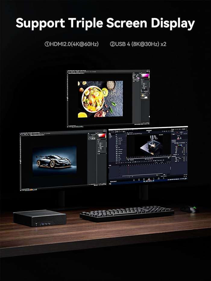 MINISFORUM MS-01-S1260 Mini PC Barebone with Intel Core i5-12600H,vPro Enterprise Support,2x10Gbps SFP+LAN/2x2.5G RJ45/2xUSB4/HDIM/16xPCIe 4.0/M.2 NVMe SSD/U.2 NVMe SSD,Mini Computer(No OS/RAM/SSD) - Image 4