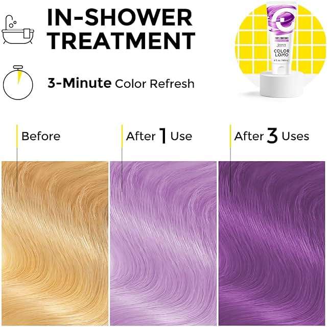 COLORLOMO Color Depositing Conditioner, Semi Permanent Hair Color for Bleached, Highlighted & Color-Treated Hair, Hydrating Formula with Shea Butter & Almond Oil, 6oz-Purple - Image 4