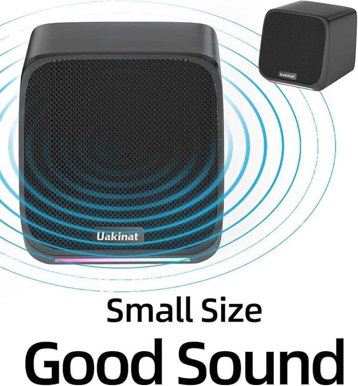 Uakinat Computer Speakers,Computer Speakers for Desktop PC,Desktop Speakers,Small Computer Speakers USB Powered 3.5mm Aux Speaker for PC,Laptop,Tablet,Phone - Image 6