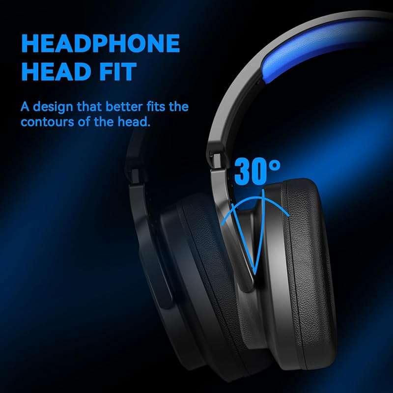 Jimonyer Gaming Headset for PS5 PS4 PC Xbox Series X|S Switch, 7.1 Stereo Surround Sound Over Ear Headphones with Noise Canceling Mic, RGB LED Light, Soft Memory Earmuffs for Gaming or Work (Blue) - Image 6