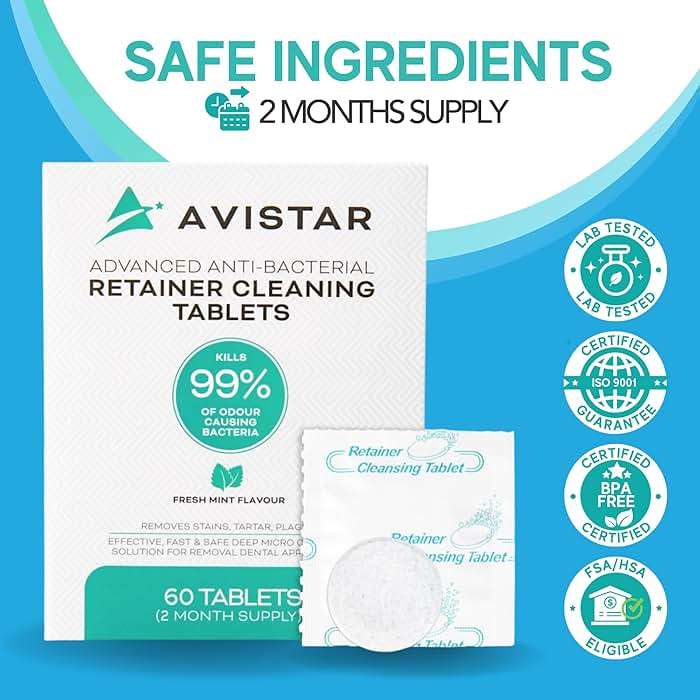 Retainer & Mouth Guard Cleaner Tablets - Mint Flavor Retainer Cleaner Tablets & Invisalign Cleaner -Denture Cleaning Tablets, Denture Cleaner, Aligners, Night Guard - Oral Dental Care - Image 2