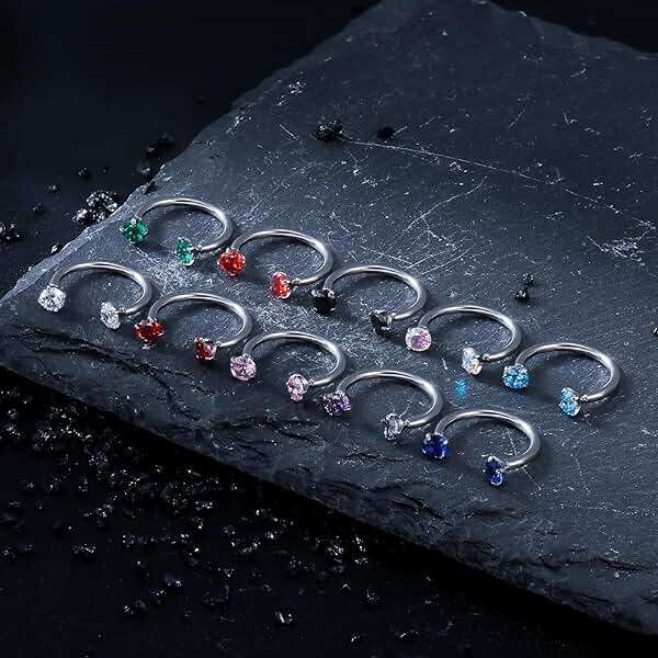 Rmsnxnnz 16G F136 Titanium Internal Thread Horseshoe Septum Nose Ring Piercing Jewelry Circular Barbell Helix Snug Tragus Rook Daith Cartilage Earring Lip Ring Piercing Jewelry for Women Men 8MM 10MM - Image 2