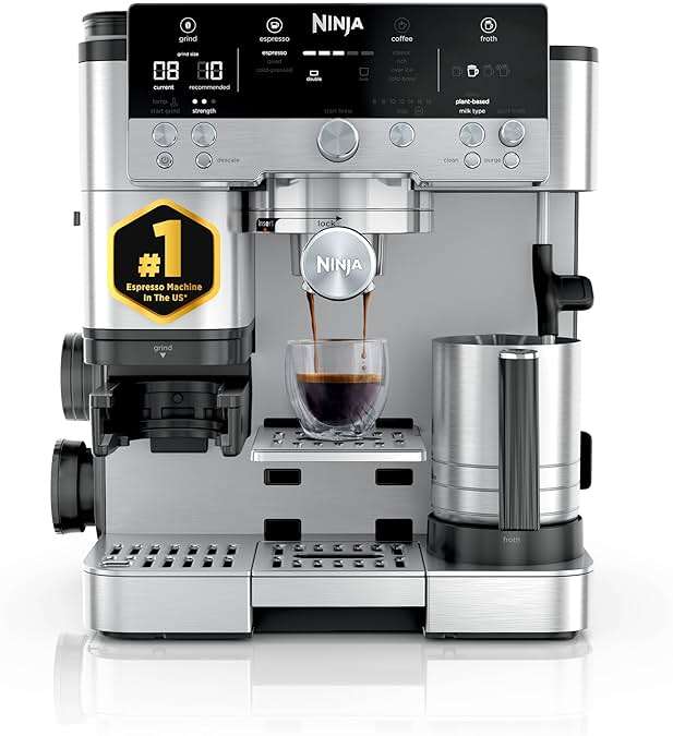 Ninja Luxe Café Premier 3-in-1 Espresso Machine, Drip Coffee, & Rapid Cold Brew | Built-in Coffee Grinder, Hands-Free Milk Frother, Assisted Tamper for Cappuccinos & Lattes | Stainless Steel | ES601 - Image 1