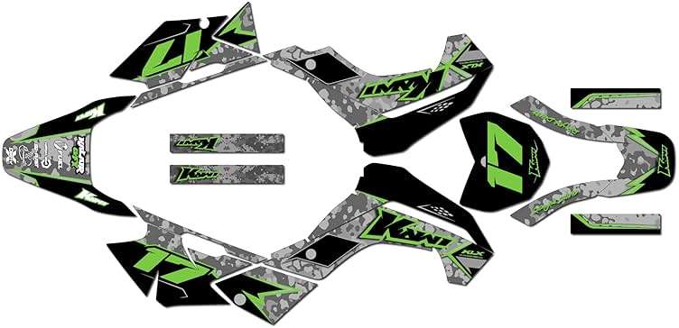 Kalair GFX Graphics Kit for Kawasaki KLX140 2008-2018 and KLX140R 2019+ CYBERWARE Series Green 21 Mil - Dirt bike Custom Racing Graphics Decals Stickers Kit, no-plastics - Image 1