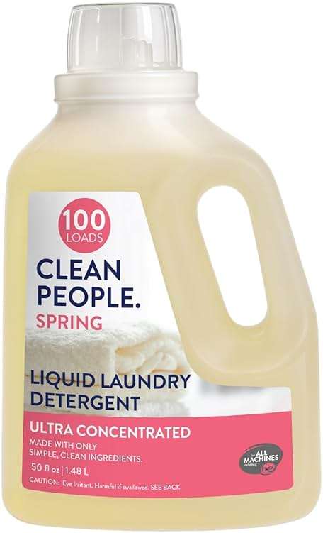 The Clean People Liquid Laundry Detergent - Recyclable Packaging, Stain Fighting - Ultra Concentrated, Laundry Soap - Spring Scent, 50 fl oz - Image 1