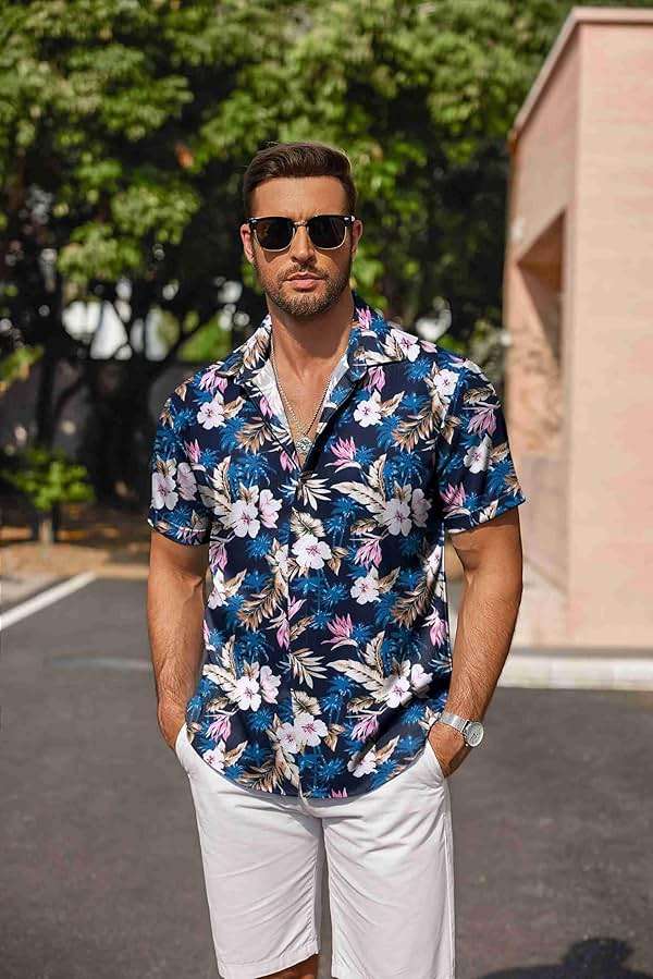 COOFANDY Men's Linen Shirts Short Sleeve Casual Shirts Button Down Shirt for Men Beach Summer Wedding Shirt - Image 4