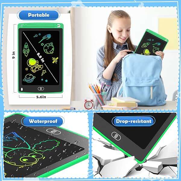 4 Pack LCD Writing Tablet for Kids, 8.5 Inch Colorful Doodle Board Drawing Tablet, Educational Learning Toys Birthday Gifts for Boys Girls Age 3 4 5 6 7 8 - Image 6