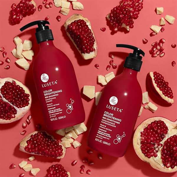 Luseta Color Enhancing Shampoo and Conditioner Set for Red & Copper Hair. Revives & Intensifies Fiery Hues, Adds Radiant Shine, Smooths Frizz, Improves Elasticity with Pomegranate, 2 x 16.9oz - Image 8