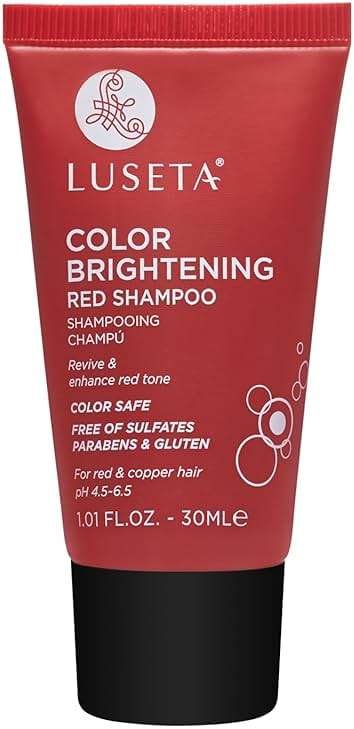 Luseta Color Brightening Red Shampoo and Conditioner Set, Color Depositing for Copper and Color-Treated Hair, Sulfate and Paraben-Free, 2 x 1.01oz - Image 2