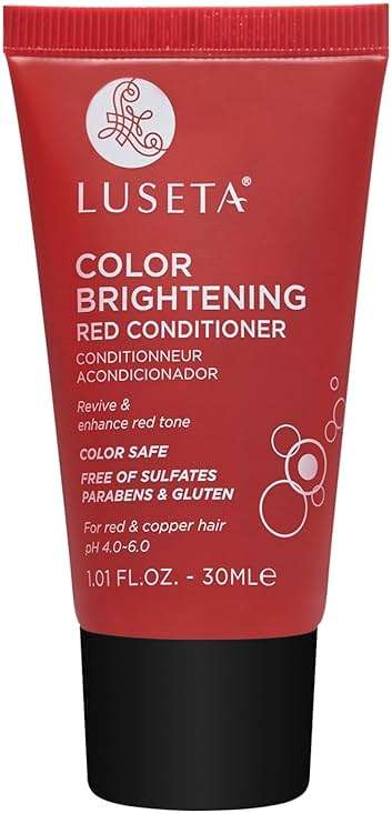 Luseta Color Brightening Red Shampoo and Conditioner Set, Color Depositing for Copper and Color-Treated Hair, Sulfate and Paraben-Free, 2 x 1.01oz - Image 3