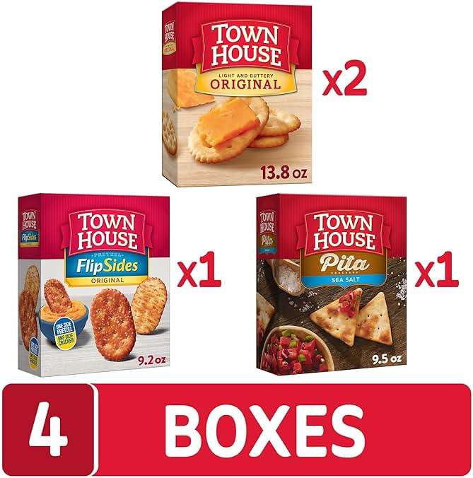 Town House Crackers, 3-Flavor Variety Pack, 4 Boxes - Image 4