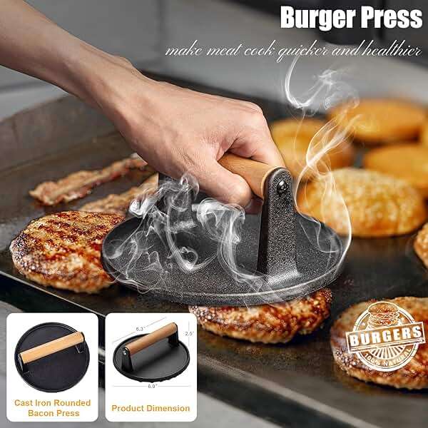 Grilliance 27pcs Griddle Accessories Kit for Blackstone, Professional Hibachi Flat Top Grill Tools, Enlarged Spatula Gift Set with Basting Cover，Burger Press Patty Maker for Outdoor BBQ Teppanyaki - Image 4