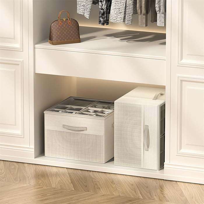 Aokeyee Shoe Organizer for Closet,2 Pack Foldable Shoe Storage Organizer Box Bin with Adjustable Dividers and Clear Cover, Fits up to 16-32 Pairs - Image 6