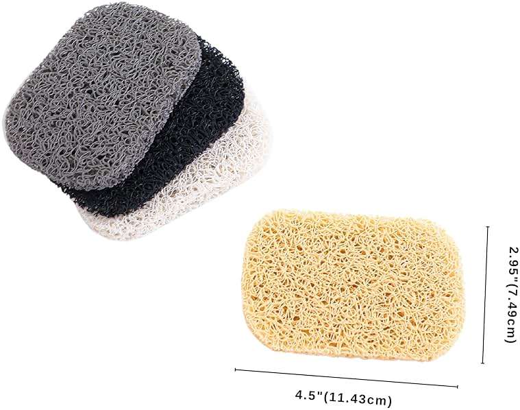 Snowkingdom 4 Pack Assorted Soap Saver Holder for Bar Soap Shower Bathroom Dish Self Draining Lift Pad Porous Construction air circulate 2.9" x 4.5" PVC BPA-Free Non-Slip Durable - Image 2