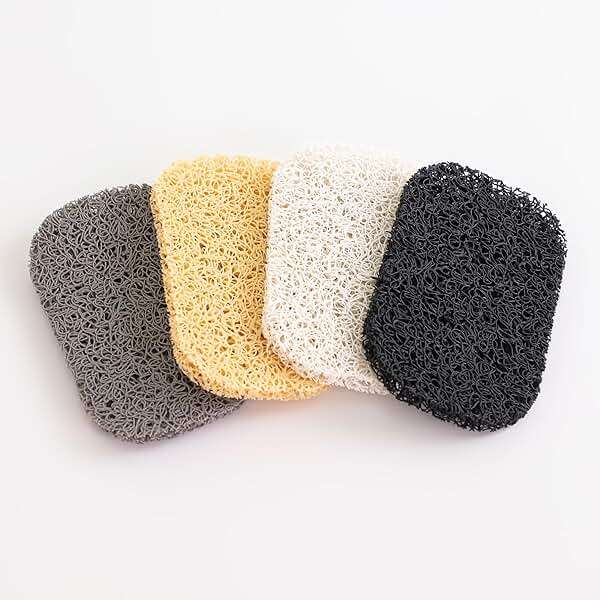 Snowkingdom 4 Pack Assorted Soap Saver Holder for Bar Soap Shower Bathroom Dish Self Draining Lift Pad Porous Construction air circulate 2.9" x 4.5" PVC BPA-Free Non-Slip Durable - Image 3