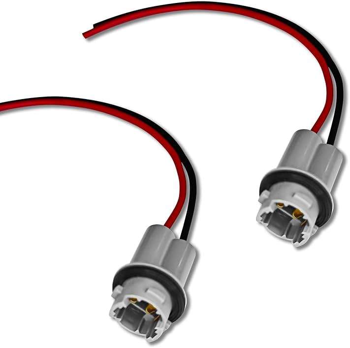 Hirificing 2PCS T15 Harness Pigtail Socket, 194 Bulb Socket Tail Light Wire Wiring Harness T10 T13 T15 Turn Signal Brake Side Marker Light Bulb Adapter Cable Harness Connector for GM Chevrolet (Grey) - Image 1