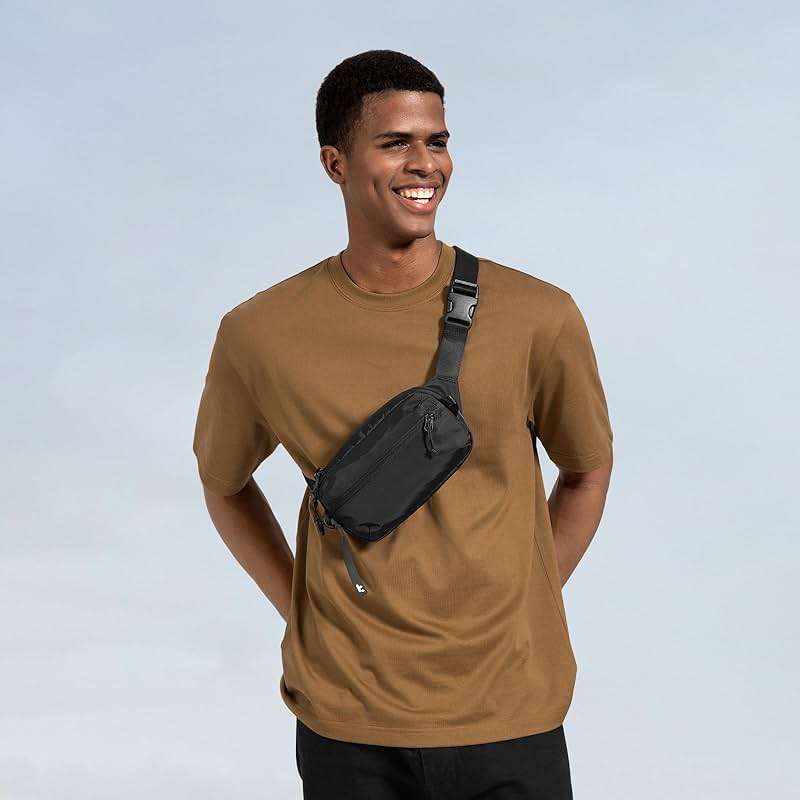 tomtoc 1.5L Sling Bag with RFID Blocking, Crossbody Bag Minimalist Chest Shoulder Pack for Men and Women, Water-resistant Lightweight Casual Waist Fanny Pack for Travel, Daily Use - Image 8