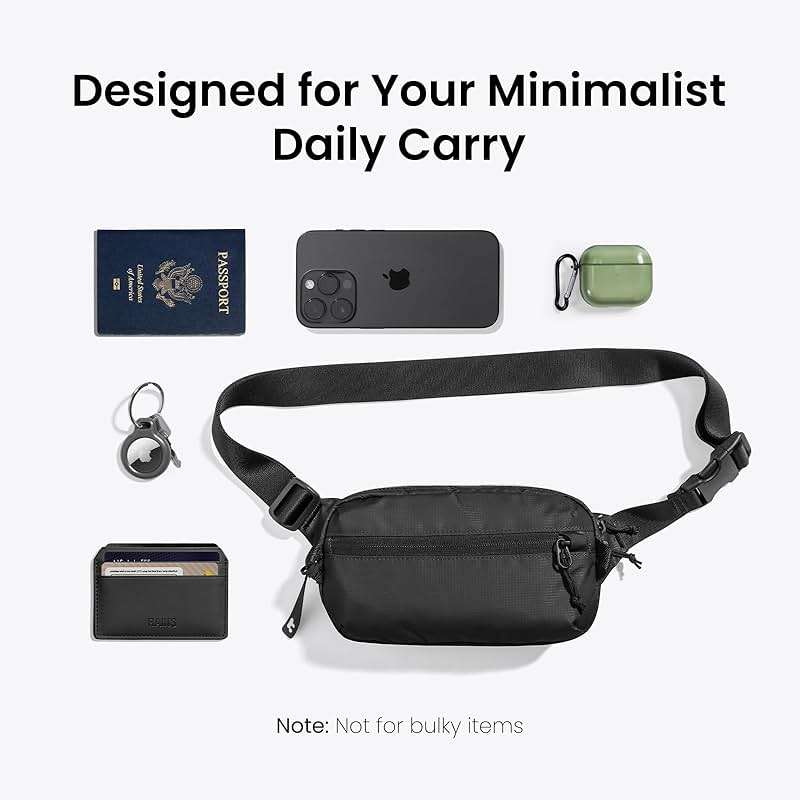 tomtoc 1.5L Sling Bag with RFID Blocking, Crossbody Bag Minimalist Chest Shoulder Pack for Men and Women, Water-resistant Lightweight Casual Waist Fanny Pack for Travel, Daily Use - Image 9