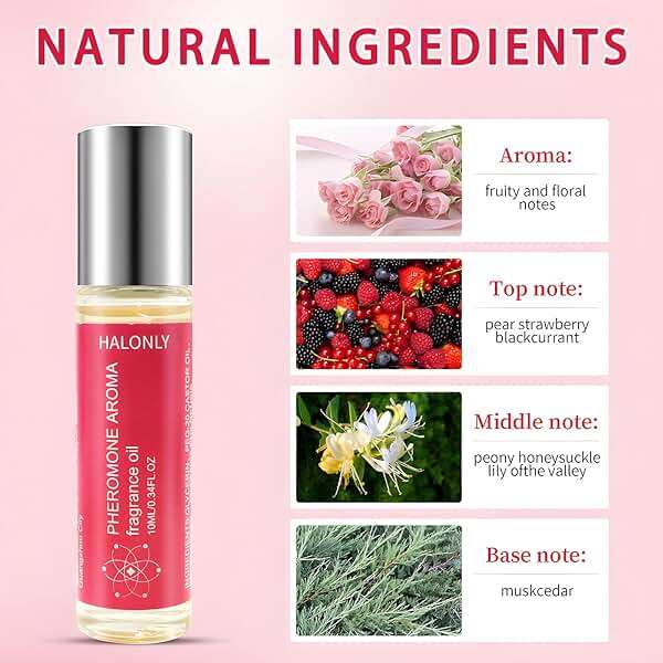 Halonly Pheromones Perfumes for Women, Long Lasting Roll On Oil Fragrance for Date Night, Fruity and Floral Daily Allure & Sensual Gift, Travel Perfume Day to Night Wear for Women - 0.34 fl.oz (10mL) - Image 4