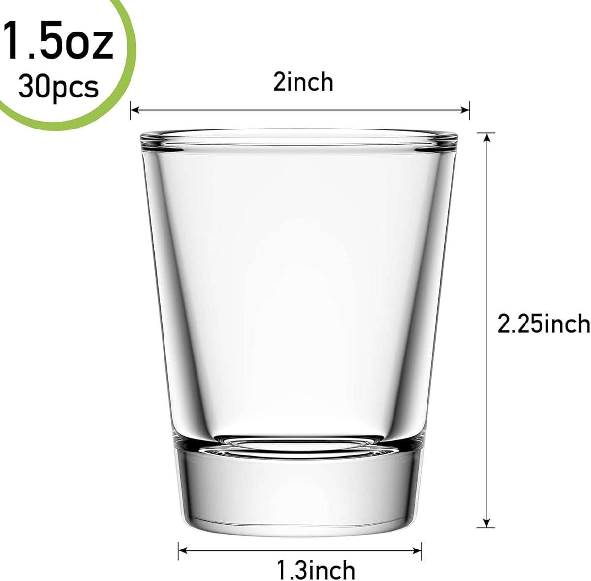 Mfacoy 30 Pack Shot Glasses Set with Heavy Base, 1.6 oz Clear Shot Glasses Bulk, Small Whiskey Shot Glass for Vodka, Whiskey, Tequila, Espressos, Spirits & Liquors, Clear Glass - Image 3