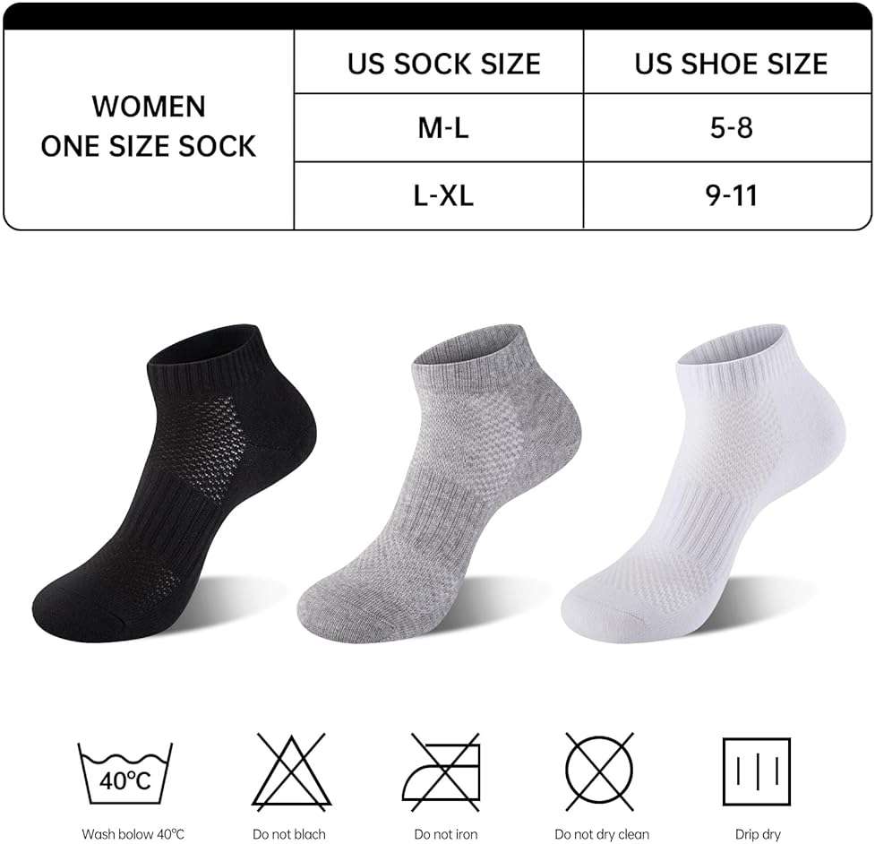 Womens Cotton Ankel Socks, Athletic Performance Running Moisture Wicking Breathable socks - Image 3