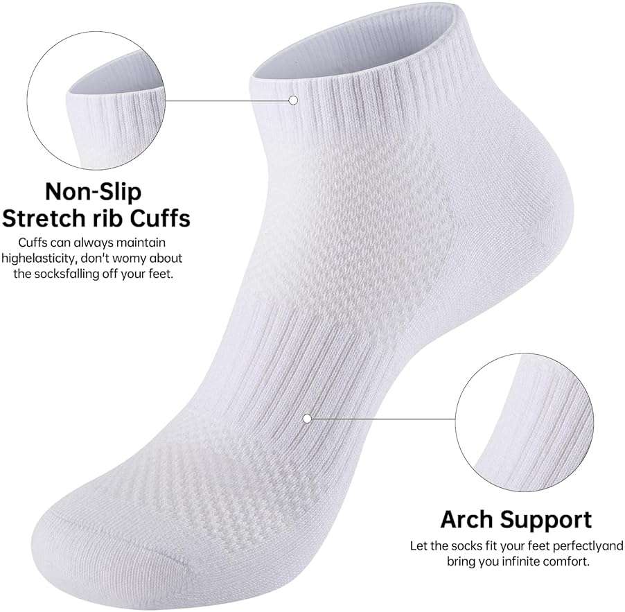 Womens Cotton Ankel Socks, Athletic Performance Running Moisture Wicking Breathable socks - Image 4