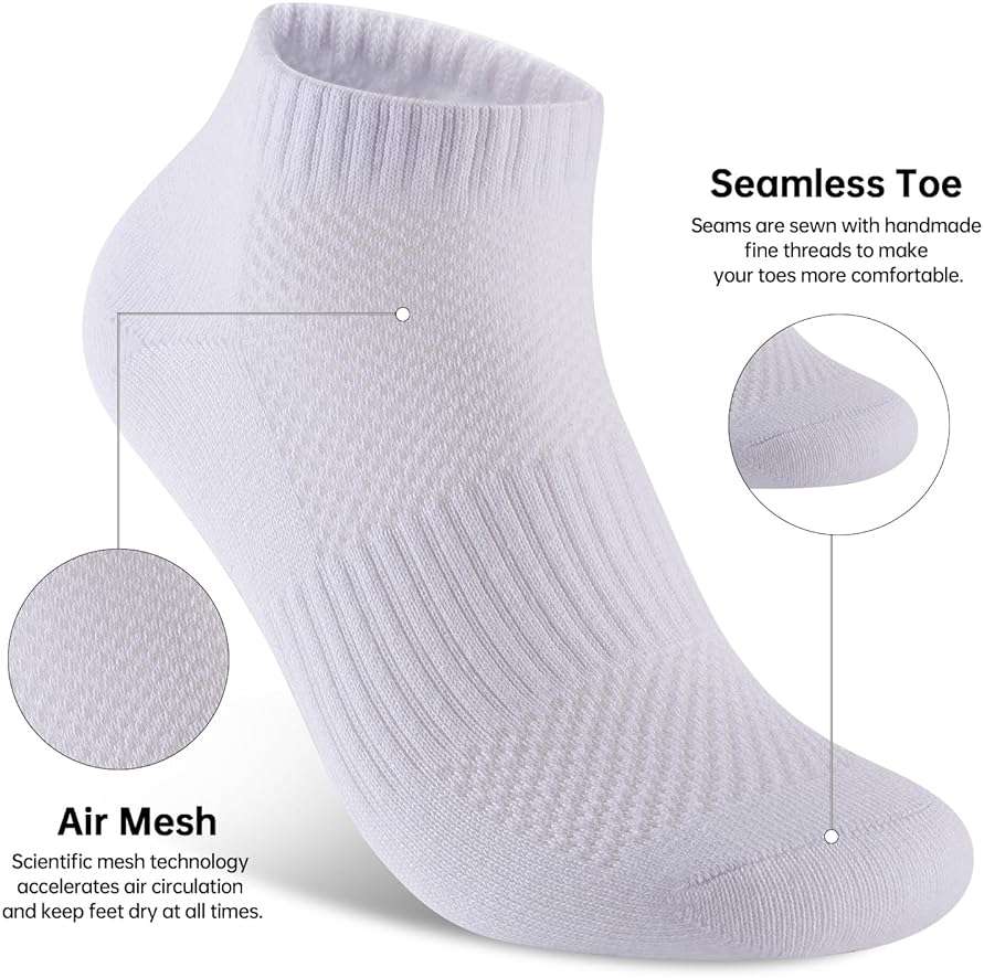 Womens Cotton Ankel Socks, Athletic Performance Running Moisture Wicking Breathable socks - Image 5