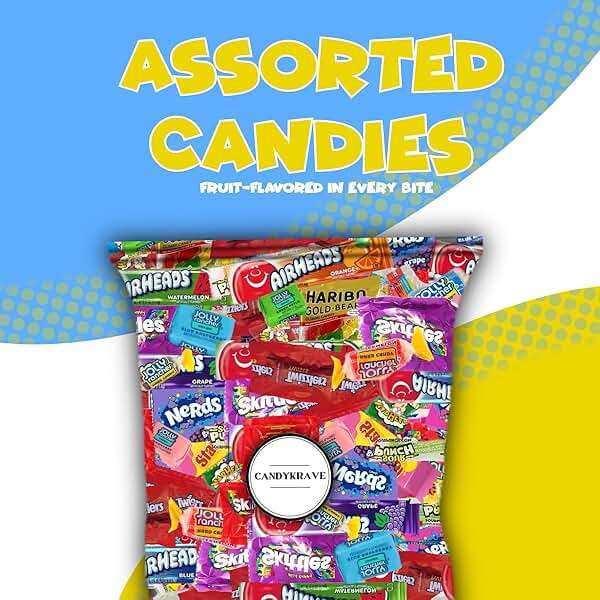 CandyKrave Assorted Candy Variety Pack - 10 Fruity Flavors - 2 lbs Bulk Candy Bag - Individually Wrapped Pinata Candy Mix - Delicious Sweets for Birthdays, Pantry, Baby Showers & Gender Reveal - Image 4