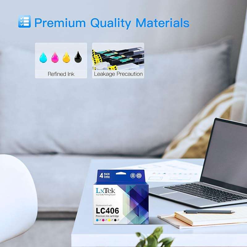 LC406 Ink Cartridges for Brother Printer Compatible for Brother LC406 Ink Cartridges LC406XL LC 406 406XL for MFC-J4335DW MFC-J5855DW MFC-J4535DW MFC-J6555DW MFC-J6955DW Printer(4 Pack) - Image 5