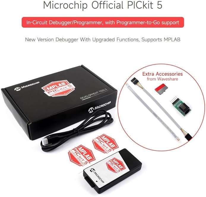 Waveshare PICkit 5 In-Circuit Debugger and Programmer, Type-C Port, Supports MPLAB, Card Programmer - Image 3