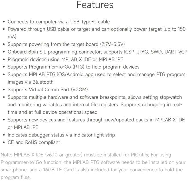 Waveshare PICkit 5 In-Circuit Debugger and Programmer, Type-C Port, Supports MPLAB, Card Programmer - Image 4