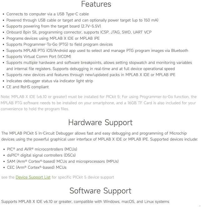 Waveshare PICkit 5 In-Circuit Debugger and Programmer, Type-C Port, Supports MPLAB, Card Programmer - Image 5