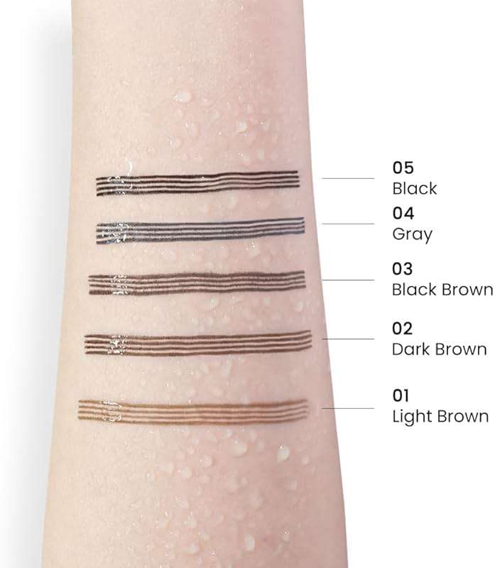 Kaely 2Pcs Light Dark Brown Microblade Eyebrow Pen with Brush, Magical Precise Waterproof Brow Pen, 4 Tip Eyebrow Contouring Eye Brow Pencils for Women, Creates Natural Brows, Sponge Head 01+02 - Image 5